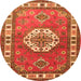 Machine Washable Medallion Orange Traditional Area Rugs, wshtr498org