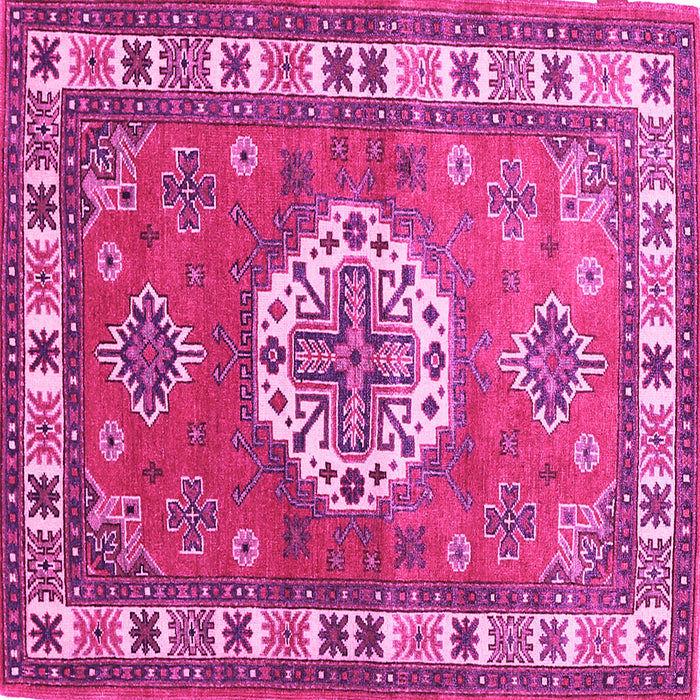 Square Medallion Pink Traditional Rug, tr498pnk