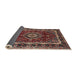 Sideview of Traditional Orange Salmon Pink Medallion Rug, tr499