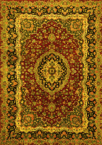 Medallion Yellow Traditional Rug, tr499yw