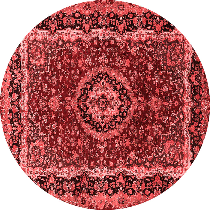 Machine Washable Medallion Red Traditional Rug, wshtr499red