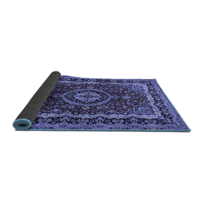 Sideview of Medallion Blue Traditional Rug, tr499blu