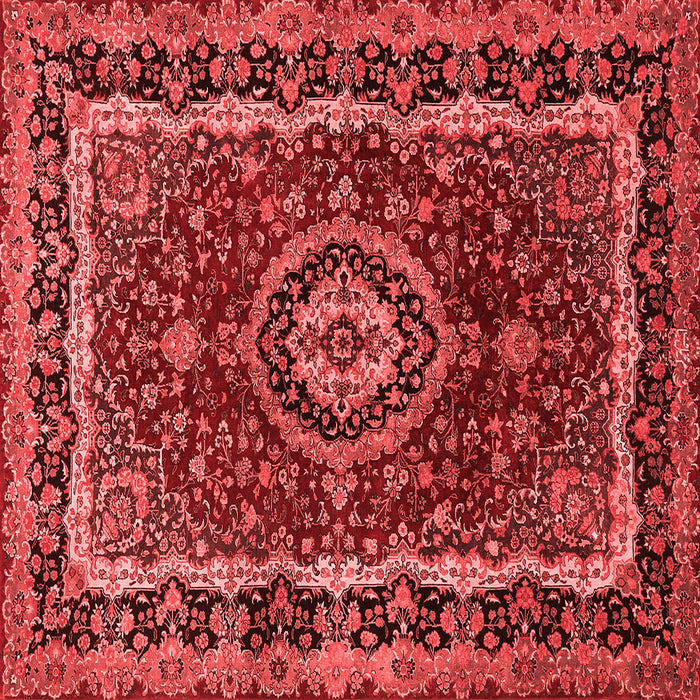 Machine Washable Medallion Red Traditional Rug, wshtr499red