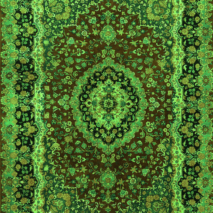 Medallion Green Traditional Rug, tr499grn