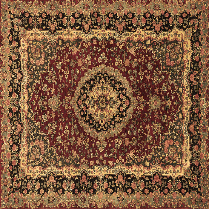 Square Medallion Brown Traditional Rug, tr499brn