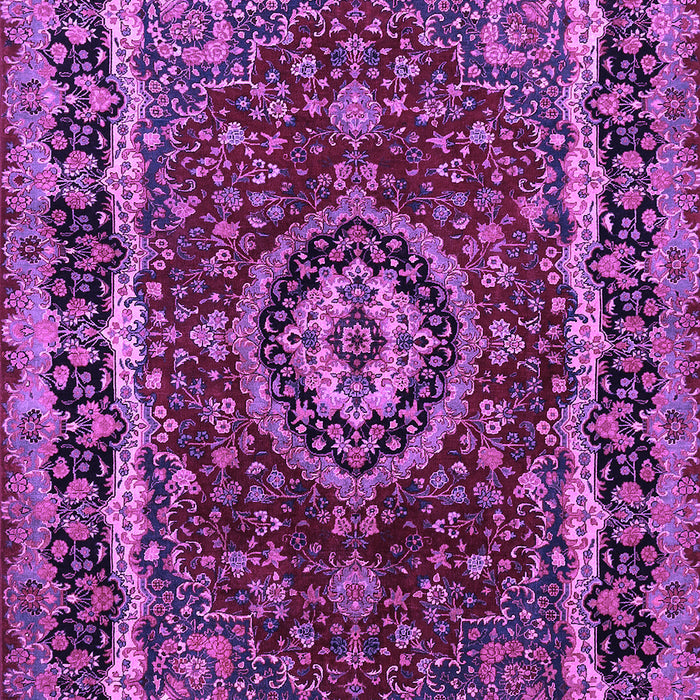 Machine Washable Medallion Purple Traditional Area Rugs, wshtr499pur