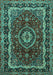 Medallion Turquoise Traditional Rug, tr499turq