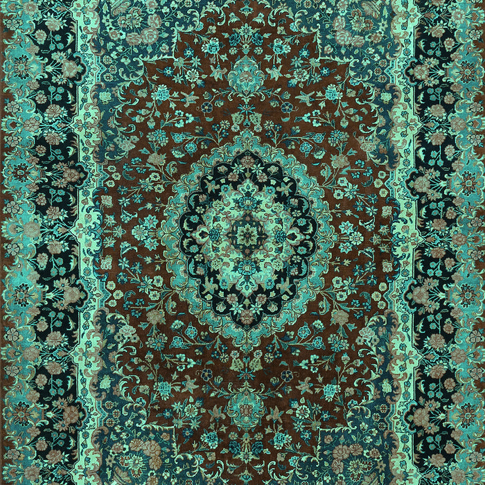 Medallion Turquoise Traditional Rug, tr499turq