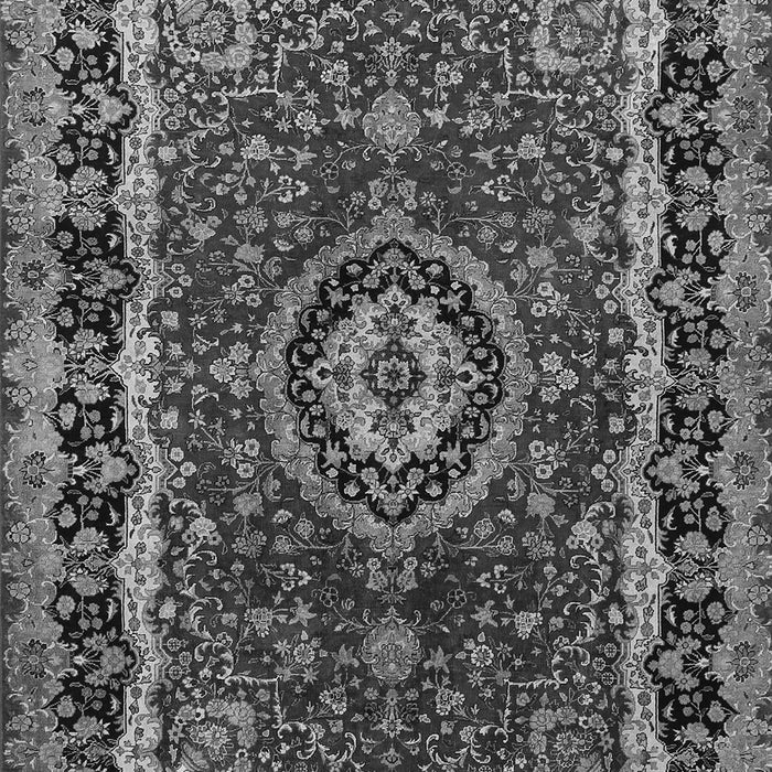Serging Thickness of Machine Washable Medallion Gray Traditional Rug, wshtr499gry