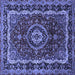 Square Medallion Blue Traditional Rug, tr499blu