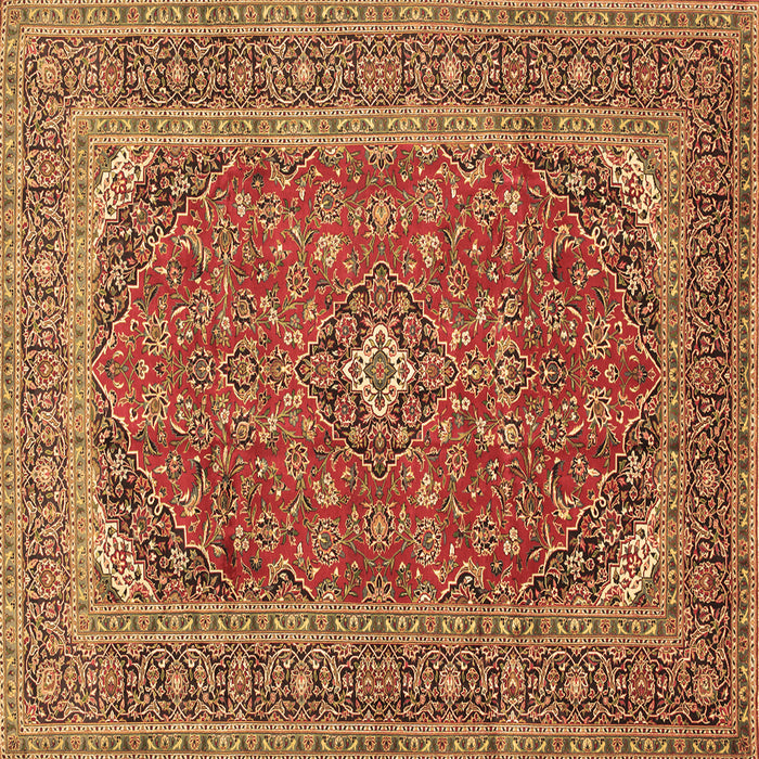 Square Medallion Brown Traditional Rug, tr49brn