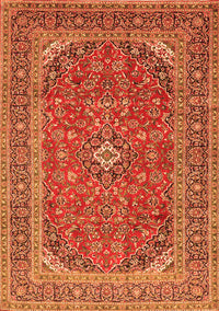 Medallion Orange Traditional Rug, tr49org