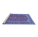 Sideview of Machine Washable Medallion Blue Traditional Rug, wshtr49blu