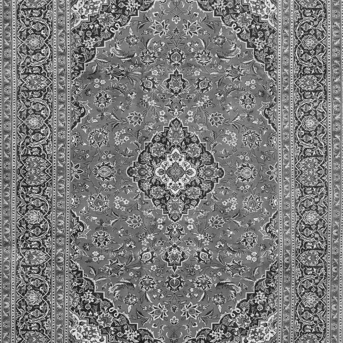 Serging Thickness of Machine Washable Medallion Gray Traditional Rug, wshtr49gry