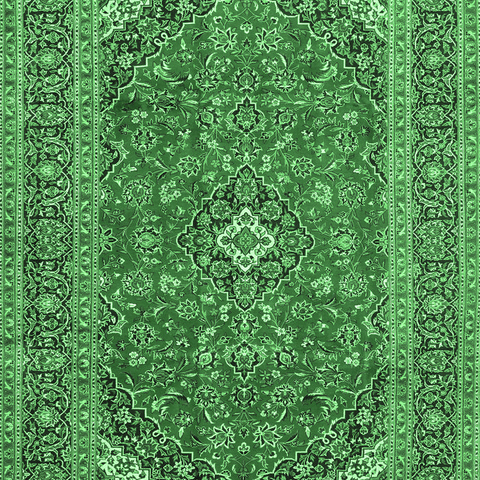Medallion Emerald Green Traditional Rug, tr49emgrn