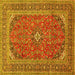 Square Medallion Yellow Traditional Rug, tr49yw