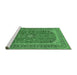 Sideview of Machine Washable Medallion Emerald Green Traditional Area Rugs, wshtr49emgrn