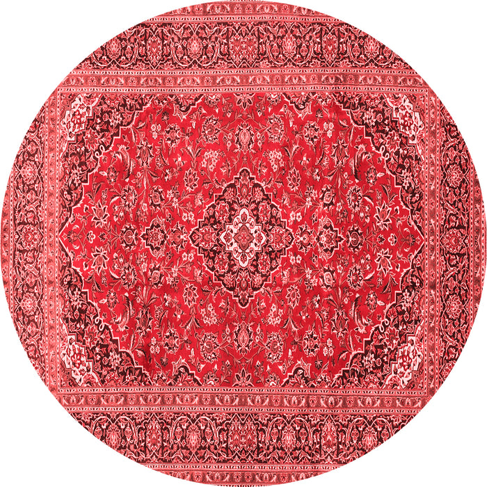 Machine Washable Medallion Red Traditional Rug, wshtr49red