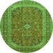 Machine Washable Medallion Green Traditional Area Rugs, wshtr49grn