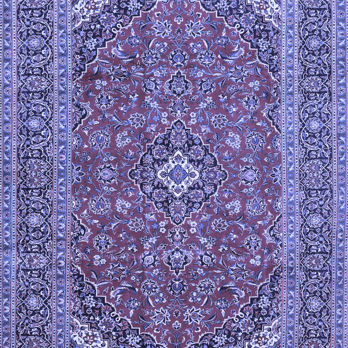 Machine Washable Medallion Blue Traditional Rug, wshtr49blu
