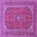 Square Medallion Purple Traditional Rug, tr49pur