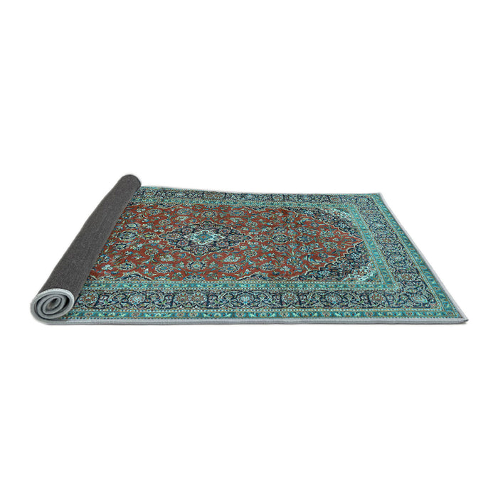 Sideview of Medallion Light Blue Traditional Rug, tr49lblu