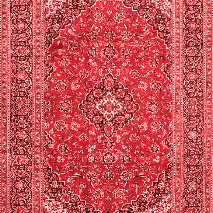 Machine Washable Medallion Red Traditional Rug, wshtr49red