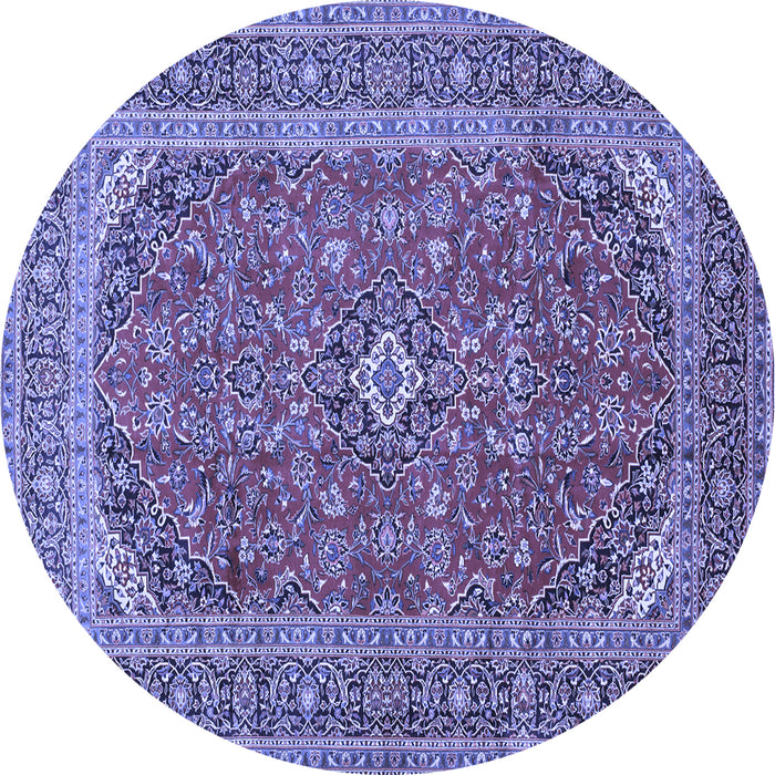 Round Medallion Blue Traditional Rug, tr49blu