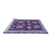 Sideview of Machine Washable Animal Blue Traditional Rug, wshtr4blu