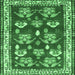 Square Animal Emerald Green Traditional Rug, tr4emgrn