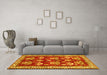 Machine Washable Animal Yellow Traditional Rug in a Living Room, wshtr4yw