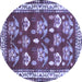 Round Animal Blue Traditional Rug, tr4blu