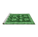 Sideview of Machine Washable Animal Emerald Green Traditional Area Rugs, wshtr4emgrn