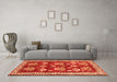 Machine Washable Animal Orange Traditional Area Rugs in a Living Room, wshtr4org