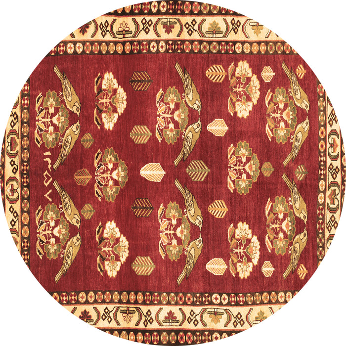 Round Animal Brown Traditional Rug, tr4brn