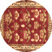 Round Animal Brown Traditional Rug, tr4brn