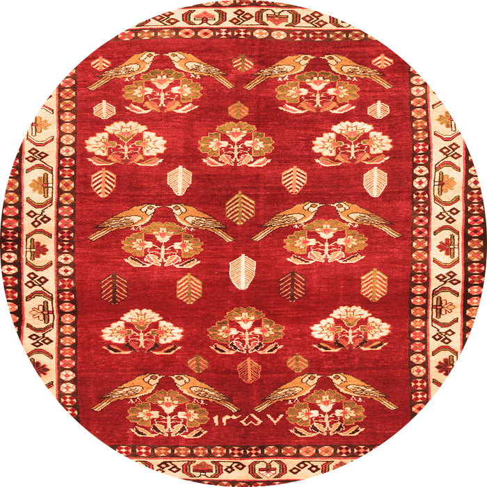 Machine Washable Animal Orange Traditional Area Rugs, wshtr4org