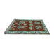 Sideview of Machine Washable Animal Light Blue Traditional Rug, wshtr4lblu