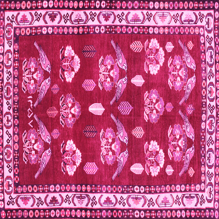 Square Machine Washable Animal Pink Traditional Rug, wshtr4pnk