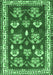 Machine Washable Animal Emerald Green Traditional Area Rugs, wshtr4emgrn