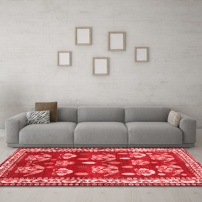 Traditional Red Washable Rugs