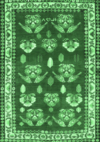 Animal Emerald Green Traditional Rug, tr4emgrn