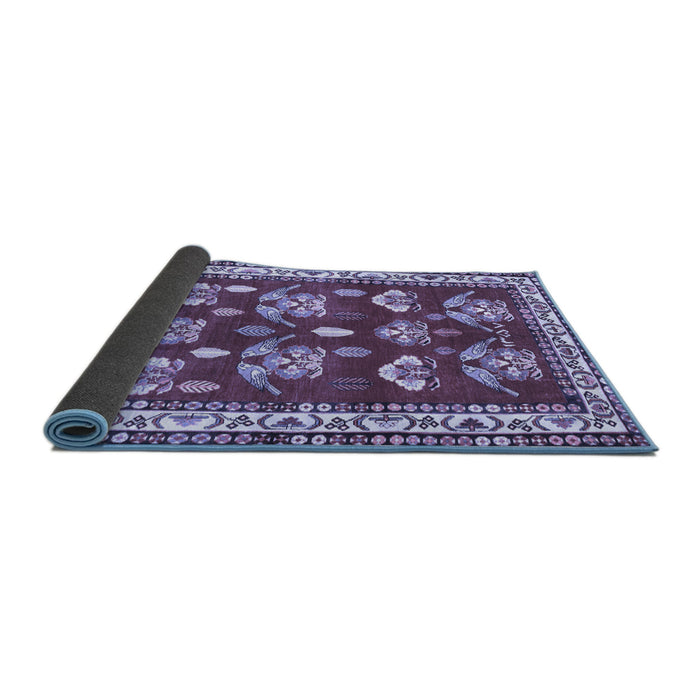 Sideview of Animal Blue Traditional Rug, tr4blu