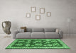 Machine Washable Animal Emerald Green Traditional Area Rugs in a Living Room,, wshtr4emgrn