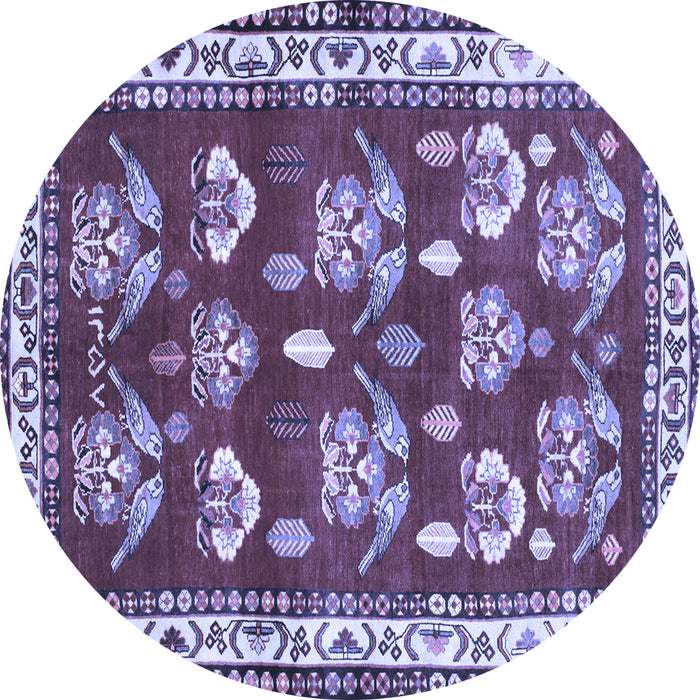Round Machine Washable Animal Blue Traditional Rug, wshtr4blu