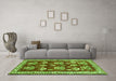 Machine Washable Animal Green Traditional Area Rugs in a Living Room,, wshtr4grn
