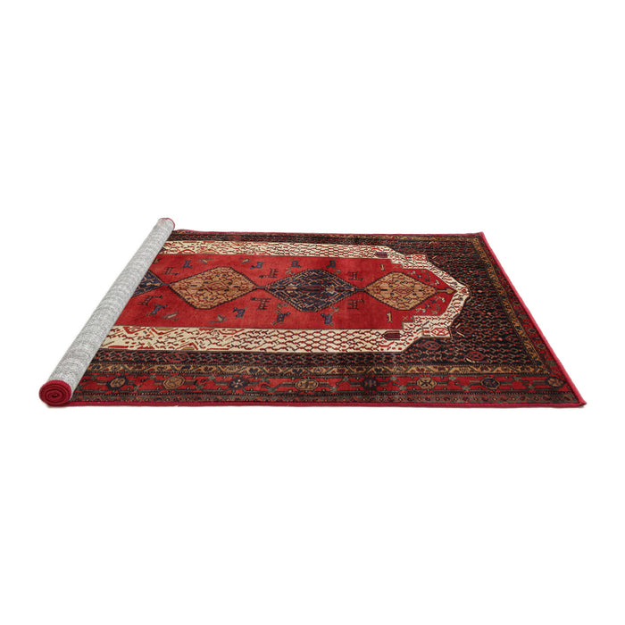 Sideview of Machine Washable Traditional Sienna Brown Rug, wshtr5
