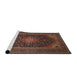 Sideview of Machine Washable Traditional Dark Scarlet Red Rug, wshtr500