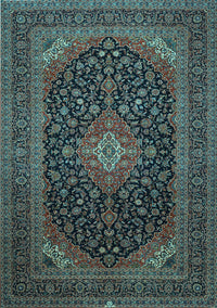 Medallion Light Blue Traditional Rug, tr500lblu