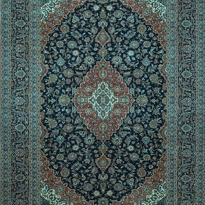 Medallion Light Blue Traditional Rug, tr500lblu